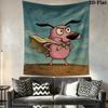 Courage the Cowardly Dog Wall Tapestry Aesthetic Wall Hanging Printed Fabric Blanket Decorative Tapestries for Bedroom Living Room Home Decor