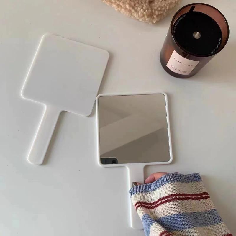 Portable Travel Makeup Mirror with Handle - Polished Plastic Frame, Dresser Mount, Unscented, Cartoon Theme - Perfect Gift for W