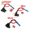 12V Fuse Holder Add-a-circuit TAP Adapter Micro Mini Standard ATM APM Blade Auto Fuse with 10A Blade Car Fuse With Holder
