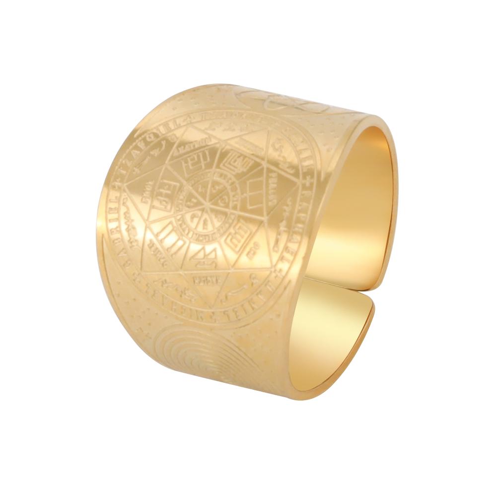 Dawapara Seal of The 7 Archangels Protection Ring Amulet Metatron Cube Lilith Symbol The Secrets of King Solomon Vintage Jewelry