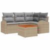 Garden Sofa Set 5 Pcs Beige and Light Grey Poly Rattan