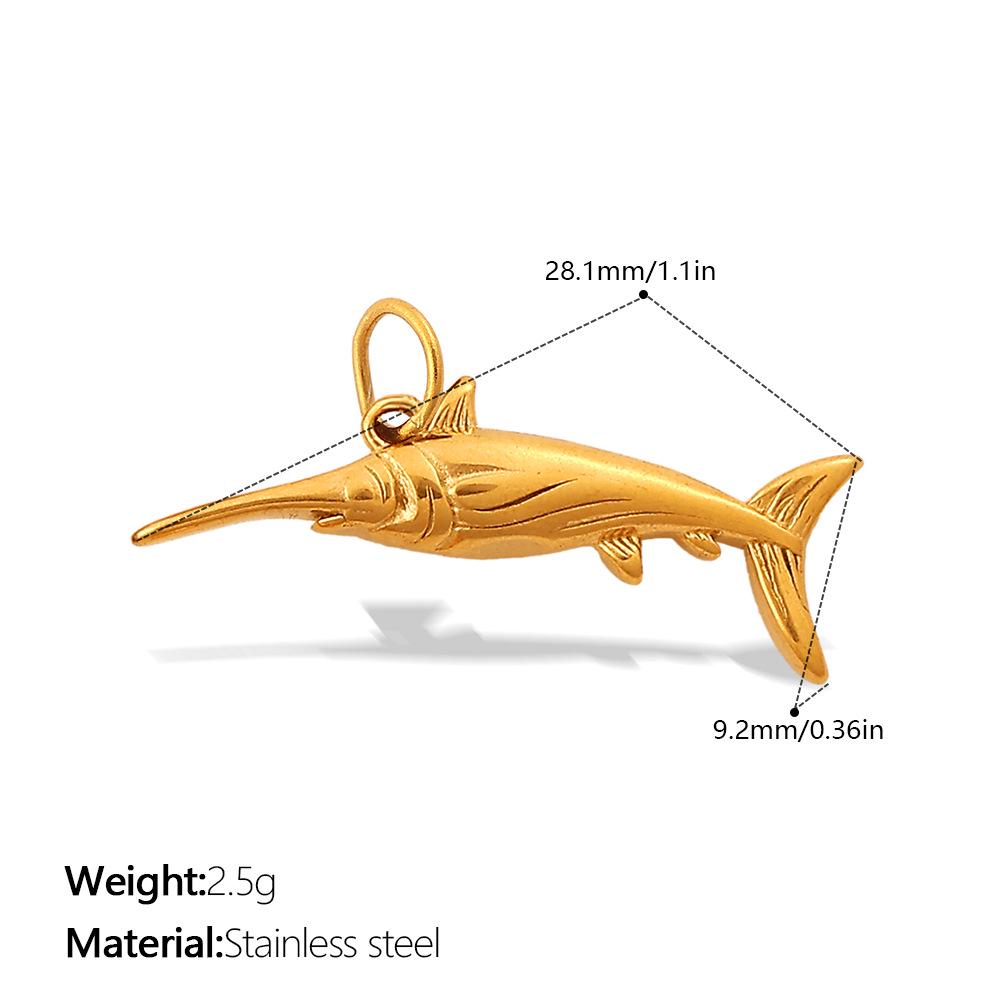 18k Gold-Plated European & American Ocean Series Sea Fish Charms for DIY Necklaces & Bracelets