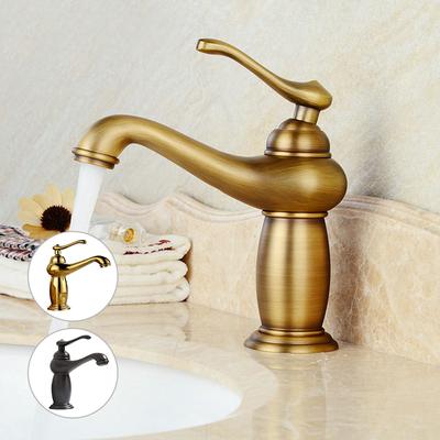 Bathroom Faucet Antique Bronze Finish Brass Basin Sink Solid Brass Faucets Single Handle Water Mixer Taps Bath Crane ELFCT001-F