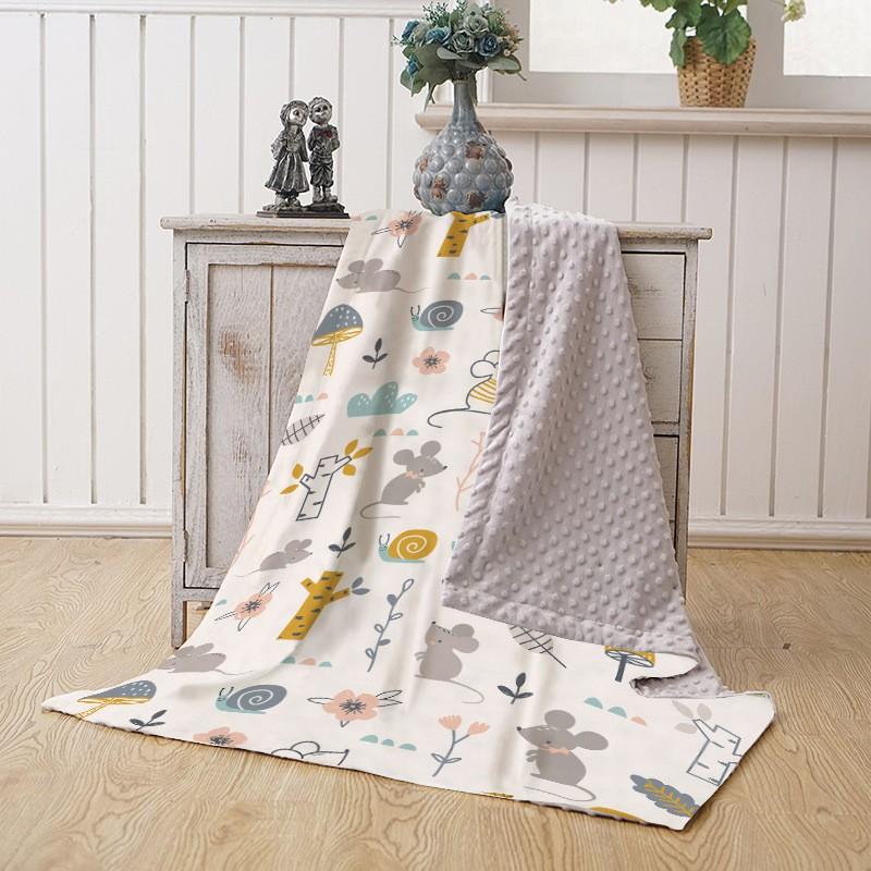 Soft Double-Layer Baby Blanket A-Grade Digital Print Cotton Feel Toddler Comfort Infants 1-3 Years