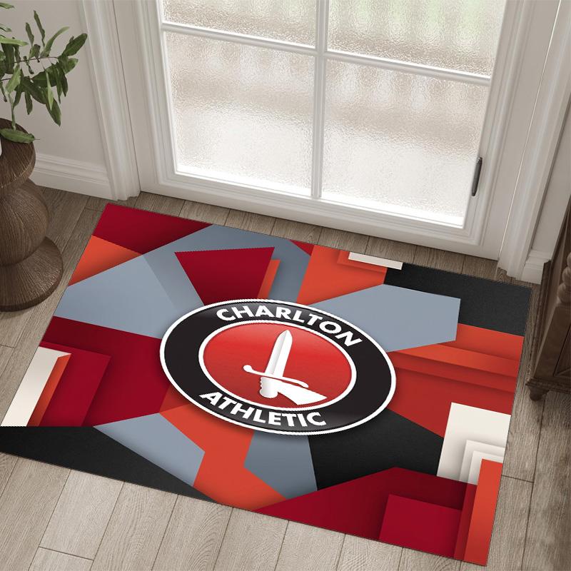 Charlton Athletic FC Design Crystal Velvet Carpet Cozy Non?Slip Printed Rug For Bedroom Living Room Entrance