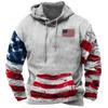 Módní mikiny s potiskem vlajky USA pro muže Hip Hop Trend Harajuku Vintage oblečení Jaro a podzim Novinka v mikinách Oversized topy