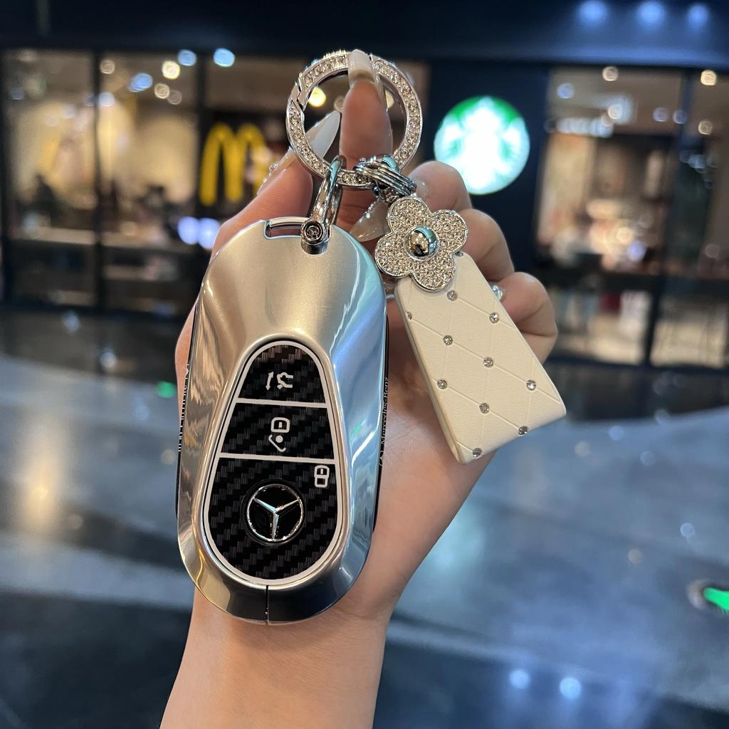 PEL5 Car Key Case Cover Shell Protector For Mercedes Benz 2021 C /S Class W223 W206 S350L S400L S450L S500L Accessories