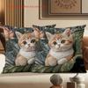 2D flat printing Cute Kitten Pattern 2d Printed Sofa Cushion Pillow Polyester pillowcase sofa decorative cushion cover