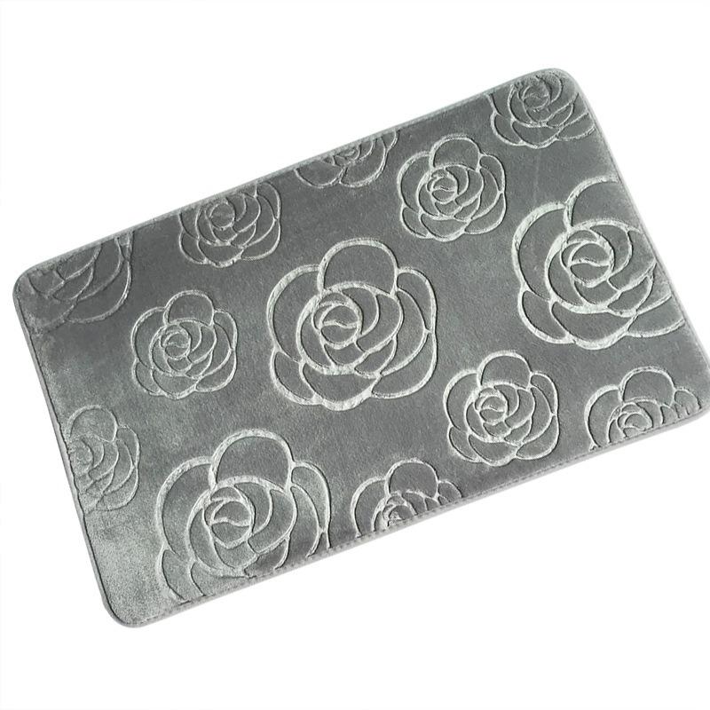 Flower Engraving Bathroom Mat Bath Non-slip Carpets In Wash Basin Bathtub Side Floor Rug Shower Room Doormat Memory Foam 3D Pad