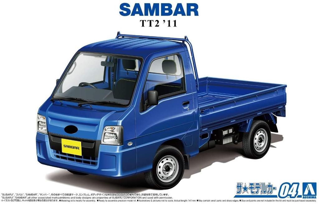 Aoshima Bunka Kyozai The Model Car Series 4 Subaru TT2 Sambar Truck WR Blue Limited 2011 Plastic Model (AOSHIMA) 1/24 No.