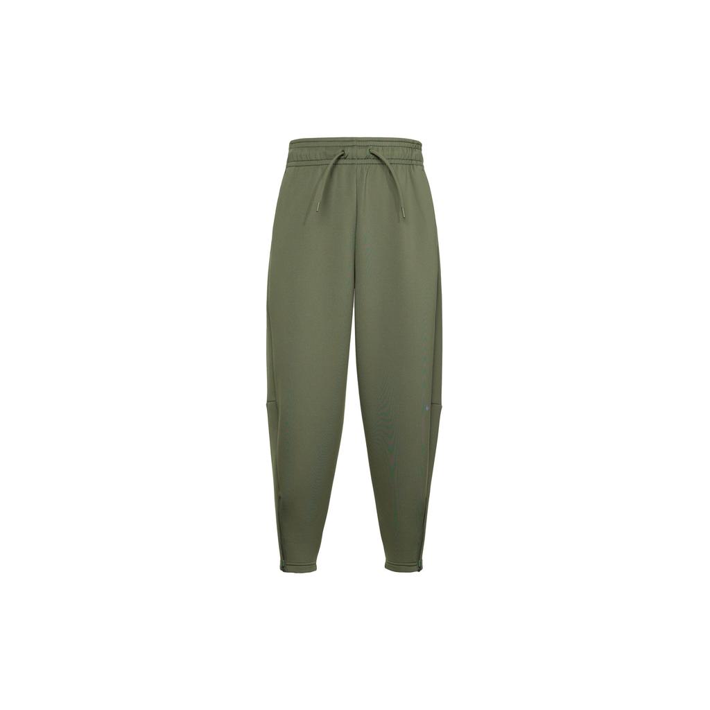 Nike Dri-Fit Solid High-Waisted Drawstring Cropped Knit Joggers Women Joggers Khaki-Green FB5429-325