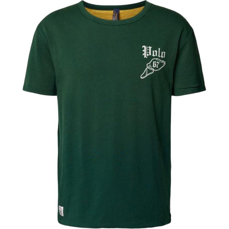 

Мужская футболка с коротким рукавом и круглым вырезом Polo Ralph Lauren с принтом в виде букв, топы, зеленый 710941989-001 L