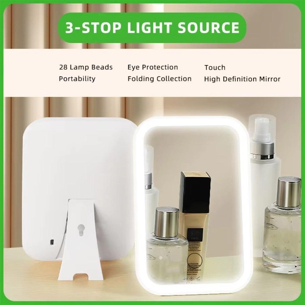 LED Makeup Mirror 3 Color Lighting Modes Travel Cosmetic Mirrors Dorm