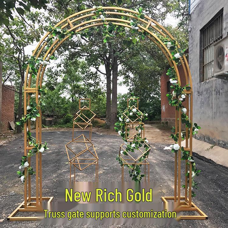 Золотая рама, индивидуальная свадебная арка с декором из цветущей вишни Inner height 2m, width 1.6m