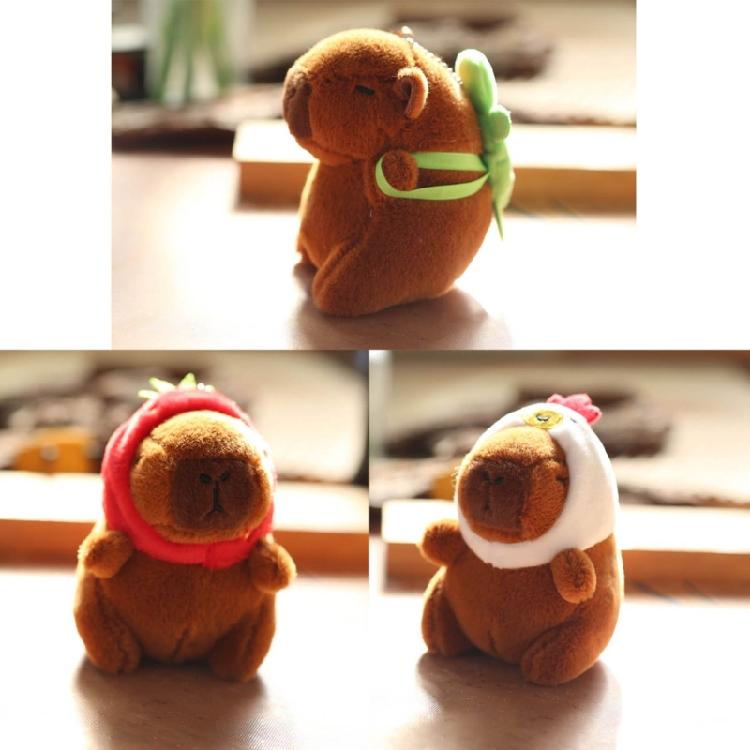 Cute Capybara Keychain Plush Bag Charm Accessory Adorable Stuffed Doll Keyring