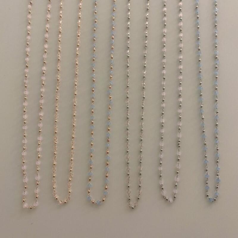 Beads Ball Mix Mask Strap Necklace Glasses Strap pink (rose gold)