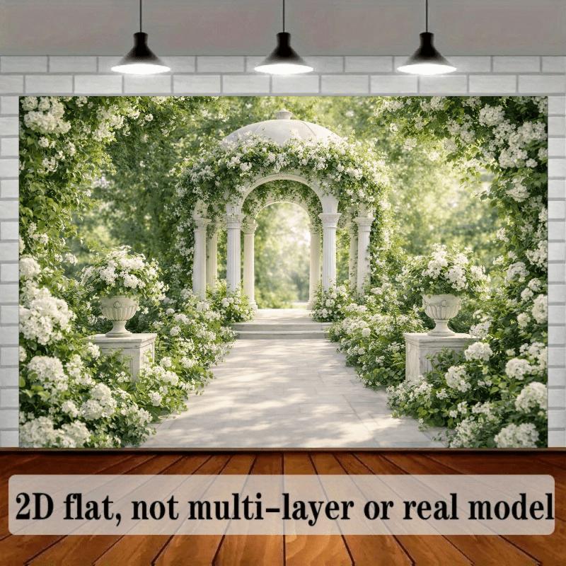 1Pcs Light Luxury White Stone Arch Roses Decoration Background Wedding Backdrop Decorations For Photo Studio Photo Booth Party