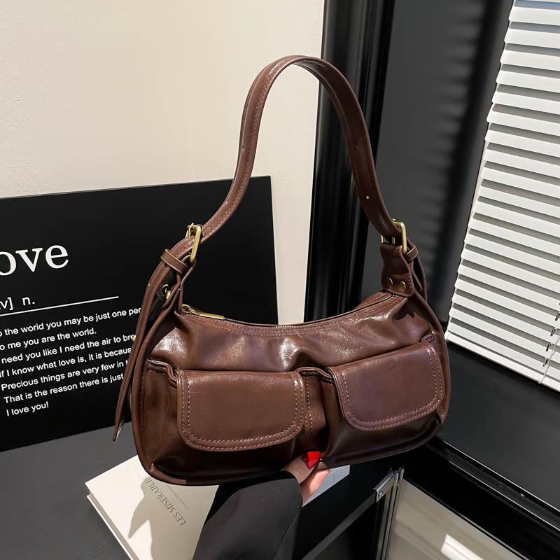IELGY Retro One-Shoulder Underarm Bag Niche Design All-Match Locomotive Wasteland Style