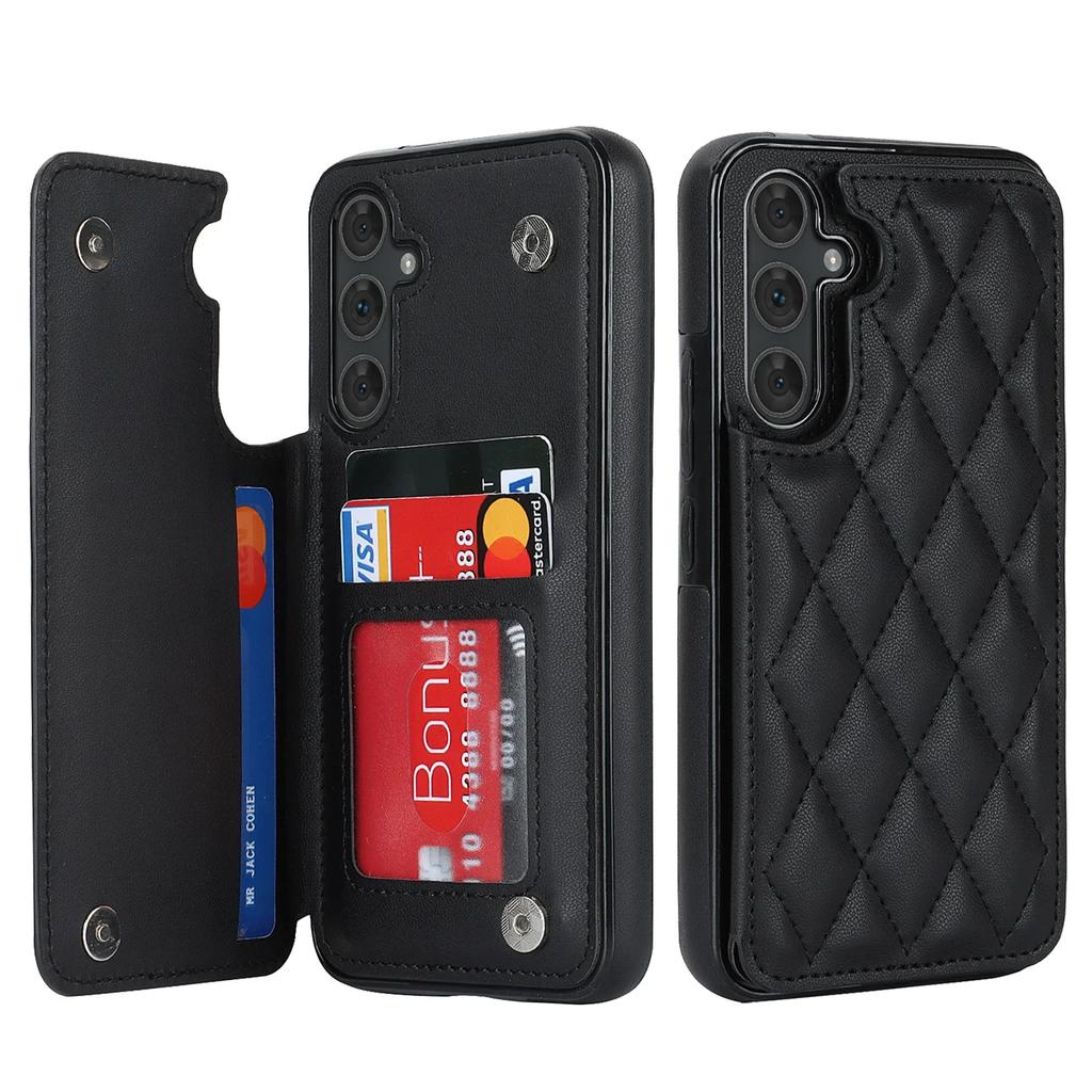 Cards Solt Magnetic Leather Wallet Case For Samsung A54 A14 A55 A52 A15 A35 S23 S24 Ultra S22 Plus S21 FE S20 Note20 Bag Cover