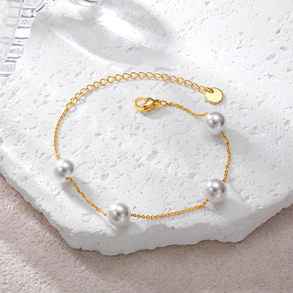 Pulseira de Pérolas de Água Doce Dourada com Contas da Moda para Mulheres Pérolas Naturais com Pulseira de Corrente de Elo Pulseiras Joias com Pingentes