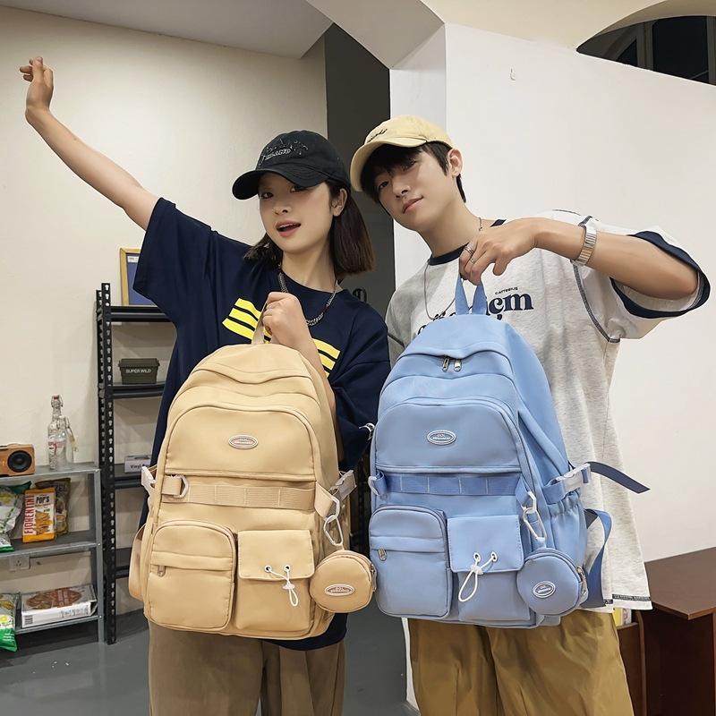 Backpack Simple Large Capacity Sports Travel Backpack Junior High School Leisure Backpack Tutorial Bag