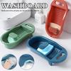 Laundry Washboard with Non-Slip Design for Hand-Free Clothes Washing Blue Green Pink PP Material 35x18x7CM