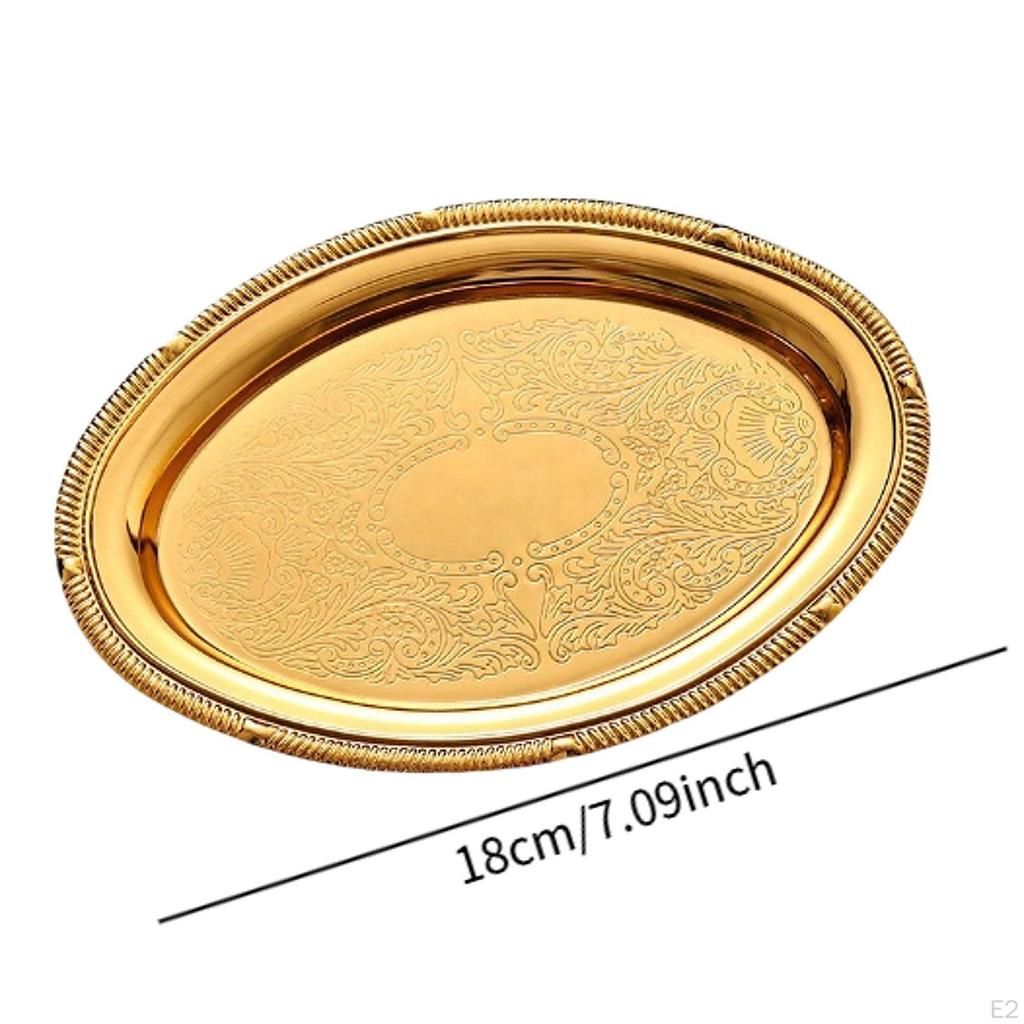 Dekoratives Tablett aus Metall, Ringschale, Teller, Foto-Requisite, Schmuck, Kosmetik-Organizer für Schlafzimmer