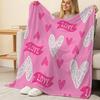 Soft Flannel Fleece Blanket Plush Skin-Friendly Heart Collection Cozy Throw for Home, Sofa Nap, Dorm Bed & Valentine’s Gift