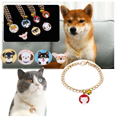 Cat Accessories Puppy Pendants Pet Supplies Kitten Necklace Cat Collars Gold Chain Dog Collar