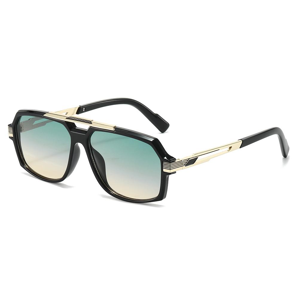  New Retro Double Bridges Square Women Sunglasses Fashion Trending Blue Gradient Shades UV400 Men Sun Glasses