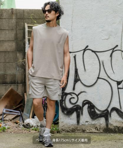 IMPROMES Casual SIDEWAYSTANCE Pigment Sleeveless T-Shirt, Men's, Green