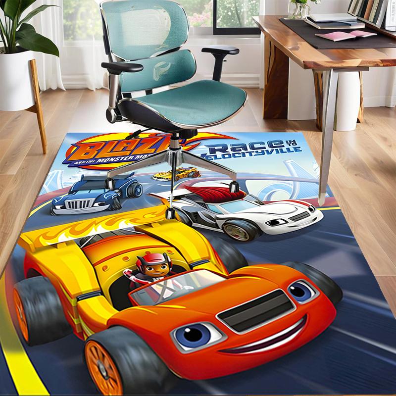 1pc Blaze and the Monster Machines (4) Design Area Rug - Non-Slip, Soft & Cozy Floor Mat for Living Room, Bedroom, Office - Indoor/Outdoor Decorative