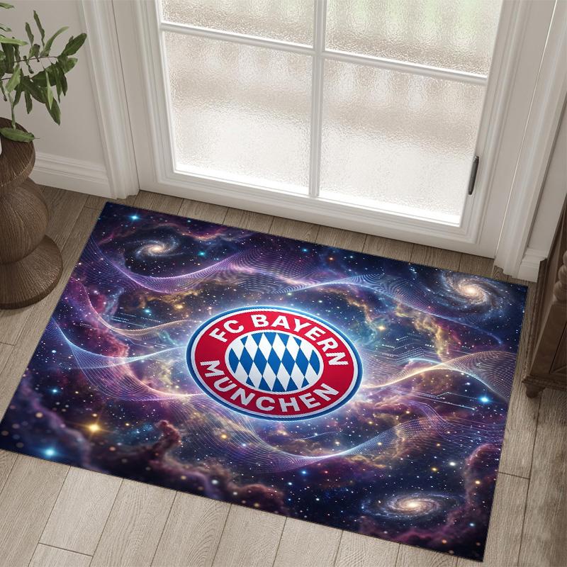 FC Bayern Design Kristall Samt Teppich Gemütlich Nicht?Rutschfester Teppich mit Aufdruck für Schlafzimmer Wohnzimmer Eingang