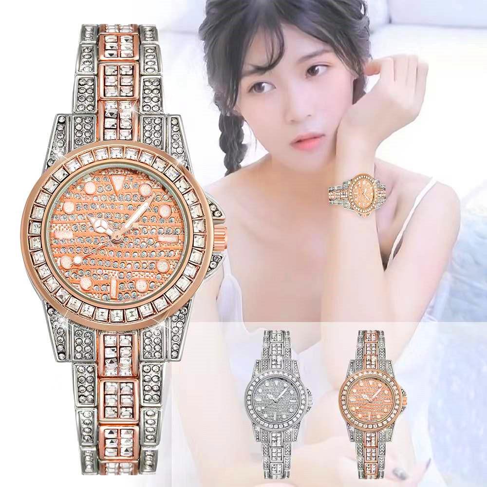 New Fashion Alloy Jewelry Full Of Drill Watch Ladies Quartz Watch Women Crystals Dress Wristwatches Stainless Steel Watch