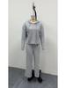 2026 European & American Women's Casual Knit Stripe Hoodie Set