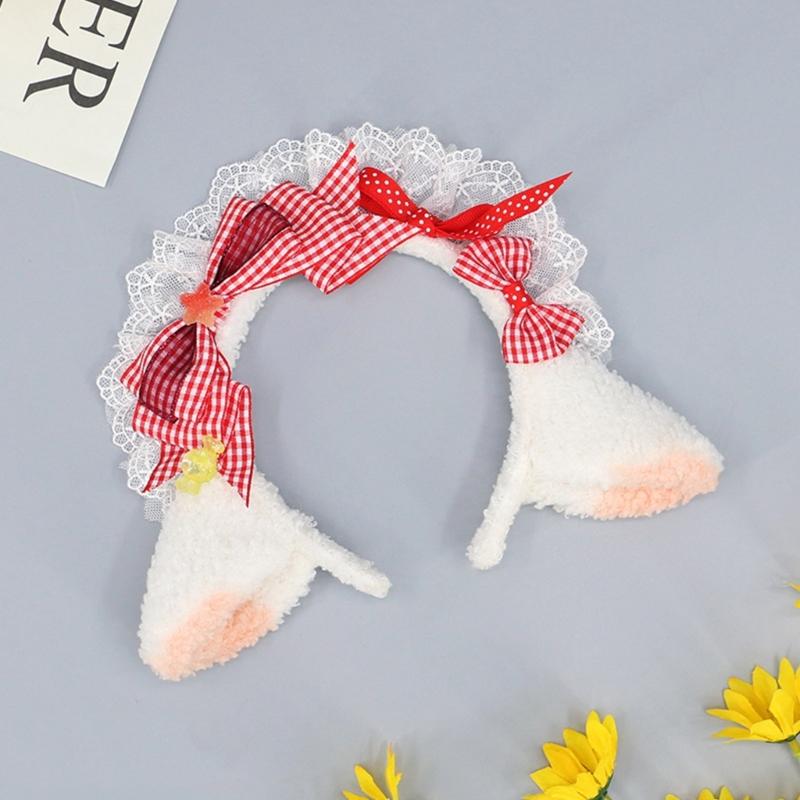 Woman Pleated Lace Headband Girl Cosplay Makeup Hairband Birthday Hair Decors