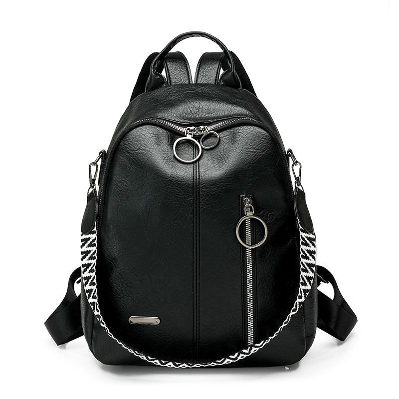 Retro PU Backpack Women's Large Capacity Multi-use Shoulder Bag