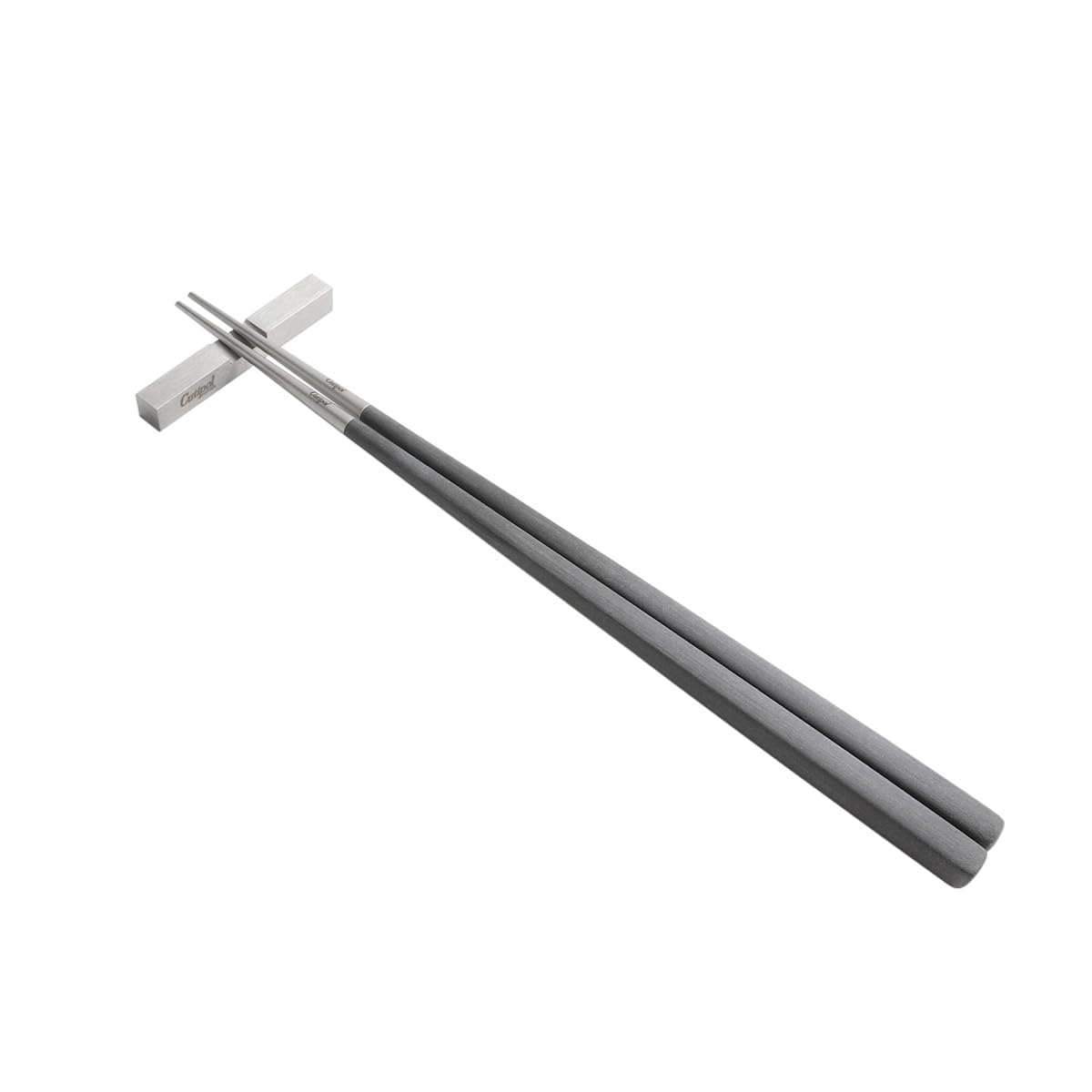 

Cutipol KUBE Chopsticks and Chopstick Rest Set, Gray Silver, KU39GR