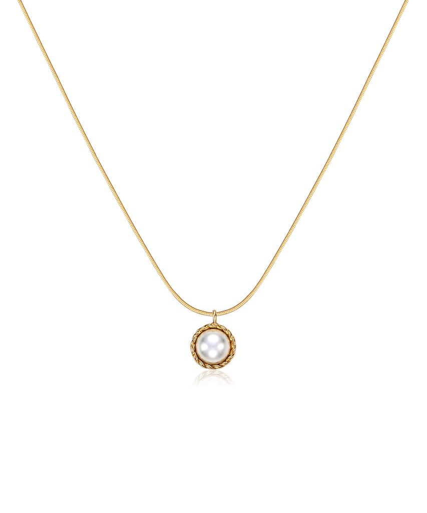 Tou [Silver925] Nc008 Twist Pearl Necklace (2Colors)