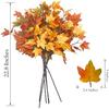 6Pcs Artificial Maple Leaves Branches Fake Fall Maple Shrubs for Thanksgiving Christmas Festival Garland Decoration