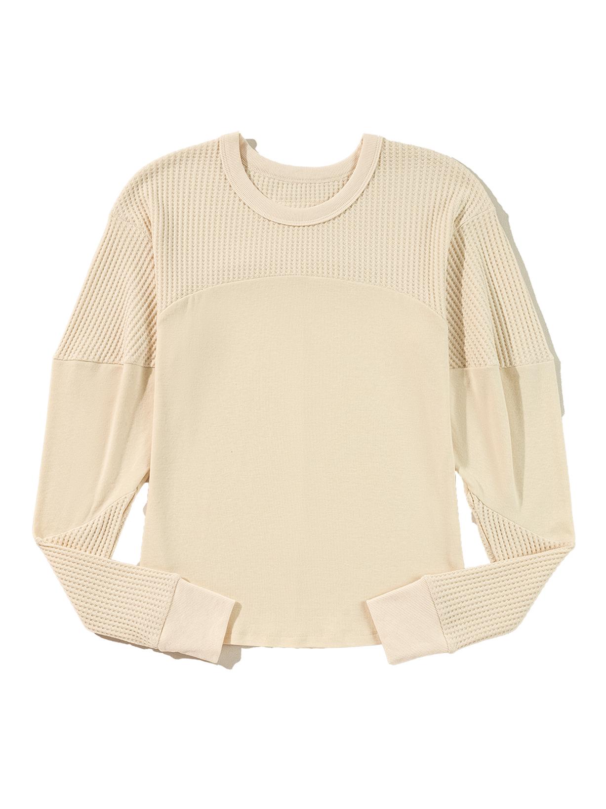 

Женский вязаный свитер с длинным рукавом однотонного осеннего цвета - Европейский и американский повседневный стиль оверсайз Small бежевый