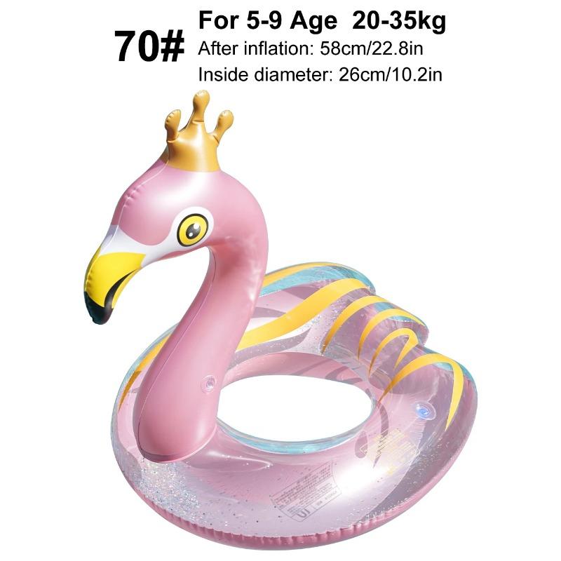 1PC Summer Inflatable Flamingo Pool Float Elegant Swimming Floaty Pool Toy with Glitters Outdoor Water Lounge Inflatable Raft