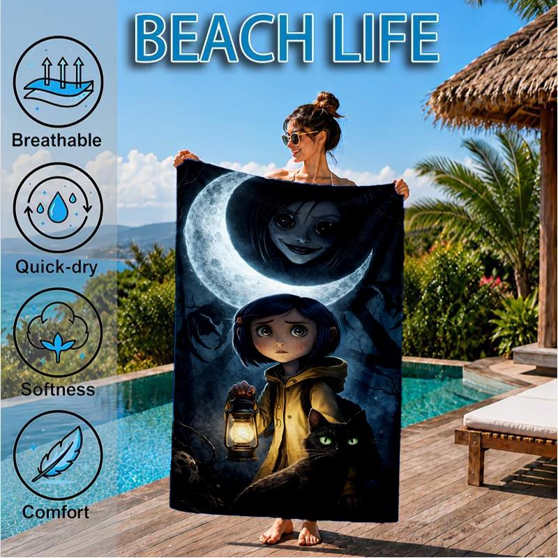 Nighttime Adventure Doll Beach Towel, Microfiber Beach Towel, Perfect For Pool, Beach, Travel, Home Decor Beach Party Fan gifts