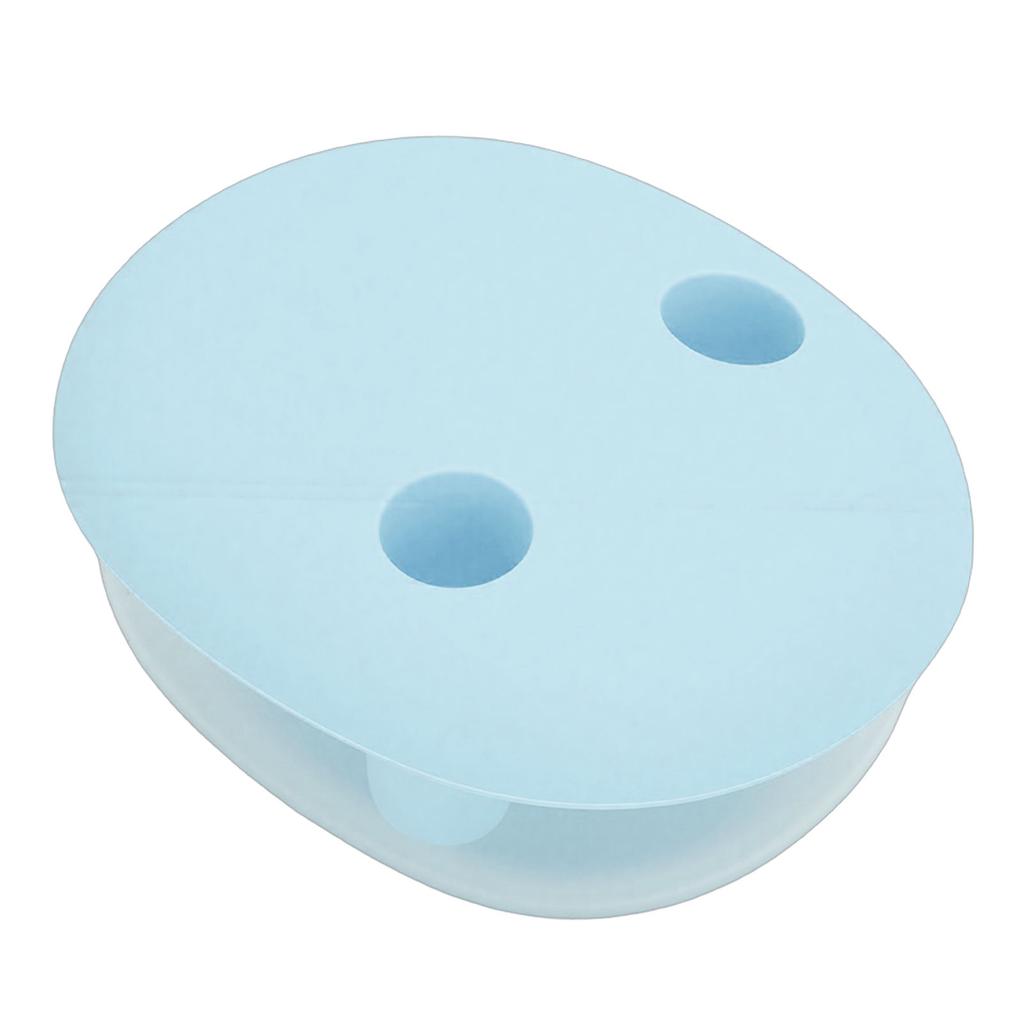 2 In 1 No Mess Snack Container Leak Proof Food Storage Snack Box with Finger Lid Keep Hands Clean Blue