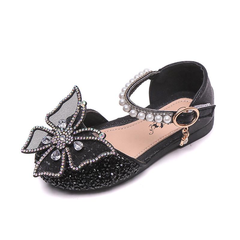 Children's Pearl Princess Closed-Toe Sandals 2026: Butterfly Dance Shoes for Toddlers & Girls
