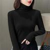 Women Thermal Underwear Winter Thicken Turtleneck Bottom Shirt De Velvet Warm Tops Semi High Collar Neck Long Sleeve Pullovers