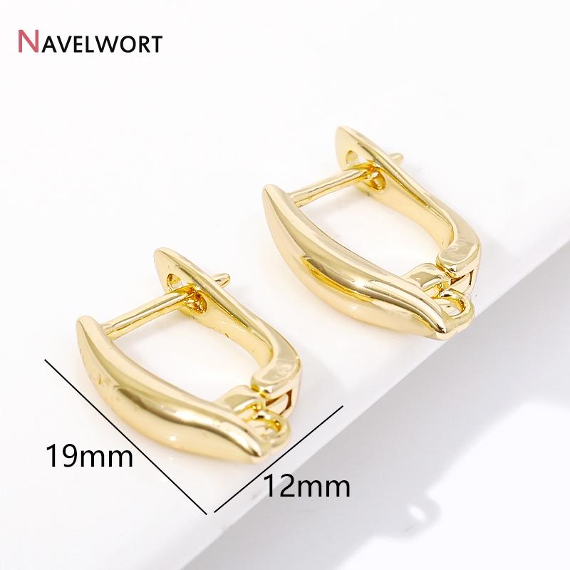 18K Gold Plated Brass Metal Earwires Basic Fasteners,Earring Fixtures,Inlaid Zircon Earring Hooks,Earring Making Supplies