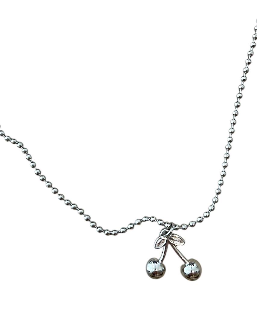 Sk8Er Rock Cherry Ball Chain Necklace