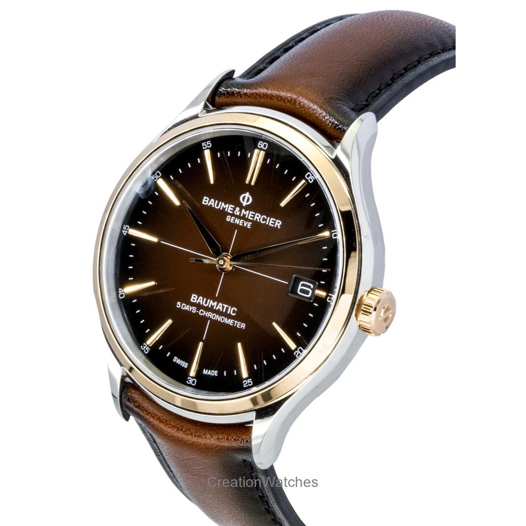 Baume & Mercier Clifton Leather Strap Brown Dial Automatic M0A10713 Men's Watch