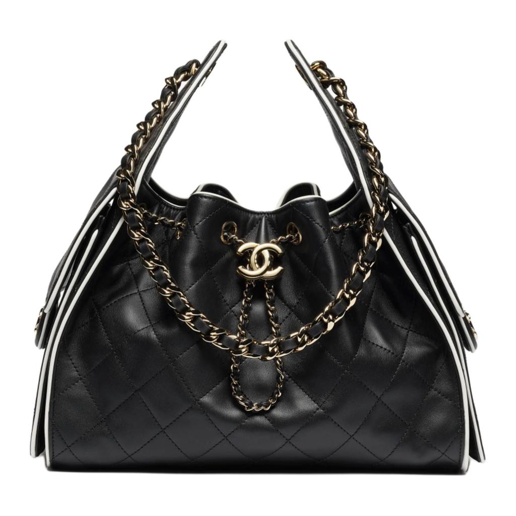 CHANEL Calfskin Shoulder Bag Small Women's Black AS5293-B24123-U9622
